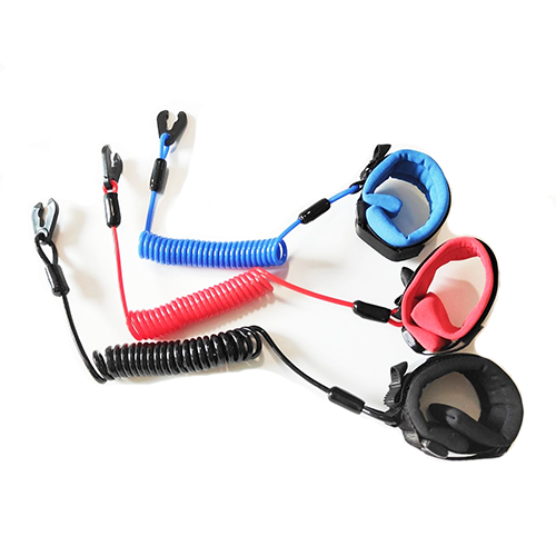Quality Safety Coil Tether Colored Spiral Kill Switch With Soft Wrist Strap For Outboard Motor