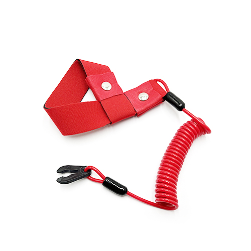 1Meter Universal Red Extendable Engine Killcord Key Hand Rope W/ Plastic Key and Strap Loop
