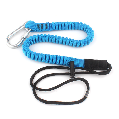 High-duty Elastic Tool Lanyard Cord Load Bearing 10KG With Single Carabiner And Adjustable Loop End