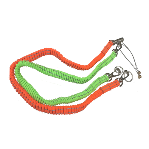 Orange / Green Scaffold Flexible Tool Safety Lanyard Rope With Zinc Alloy Snap Hooks