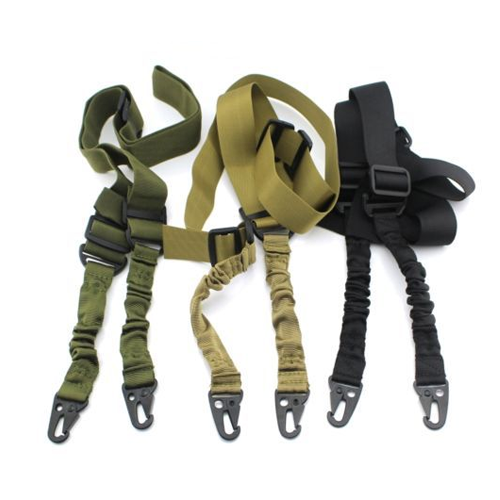 Adjustable Bungee Gun Sling Tactical Two 2 Point Rifle Strap With Quick Release Snap Hook