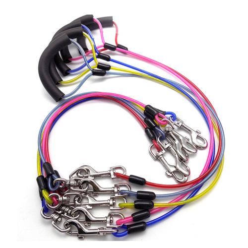Durable Custom Colored PU Coated Steel Wire Rope Dog Tie Out Cable Safety Pet Leashes
