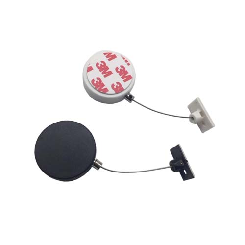 Retractable Round Security Display Pull Box White Black Anti-lost recoiler With Different Ends