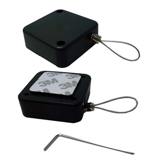 Extending Cable Inside Small Square Anti Theft Pull Box Holder For Ring Glasses Bracelet