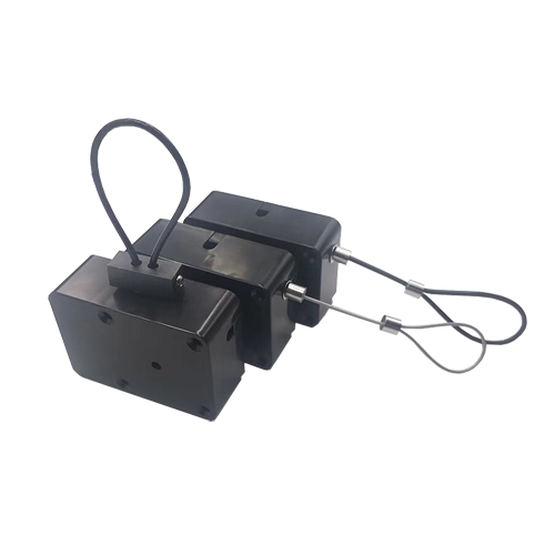 Cubic Shaped Black 3 Outlets Anti-theft Cable Retracting Pull Box 