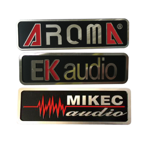 Black And Red Paint Metal Aluminum Engraved Custom Laser Branding Logo Nameplates