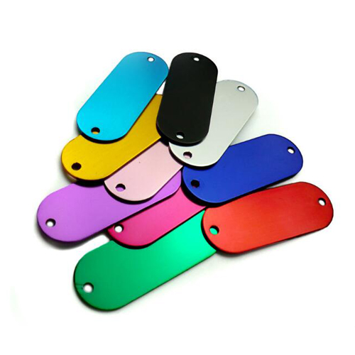 Runway Shape Colored Aluminum Anodized Engraving Dog Hanging Blank Tags