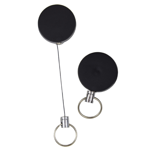 Semimetallic Round Retractable Badge Reel With Split Ring ID Safety Retractor