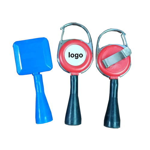 Retractable Colorful Metal Carabiner Round Badge Holder With PVC Strap / Key Ring / Lighter Holder