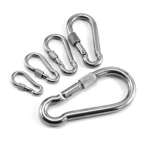 Universal Gourd Shape Snap Locking Carabiner Stainless Steel durable Safety 