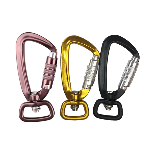 Aviation Aluminum 7075 Autolocking Swivel Dog Collar Carabiner Trigger Hook For Hiking Climbing