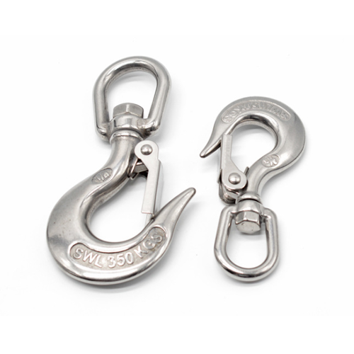 High Load Bearing Safety Stainless Steel Lifting Eyle Slip Hook With Latch