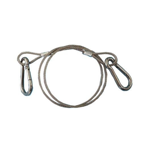 Resistance Corrosion And Chemical Security Double Loop 2 Carabiner Wire Cables In Custom Length