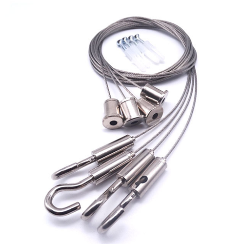 Hanging Lamps Suspended Wire Rope Ceiling Cable Assembly With Carabiner