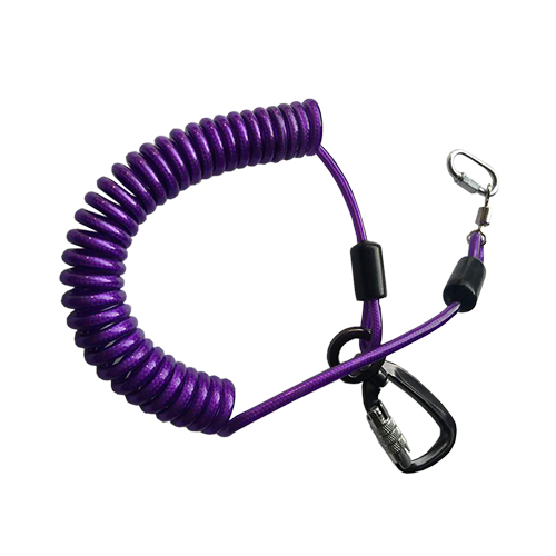 Expandable Nylon Core Purple Safety Lanyard Stop Drop Tooling For Working At Height