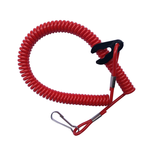 1Meter Universal Red Extendable Engine Killcord Key Hand Rope W/ Plastic Snap Hook 