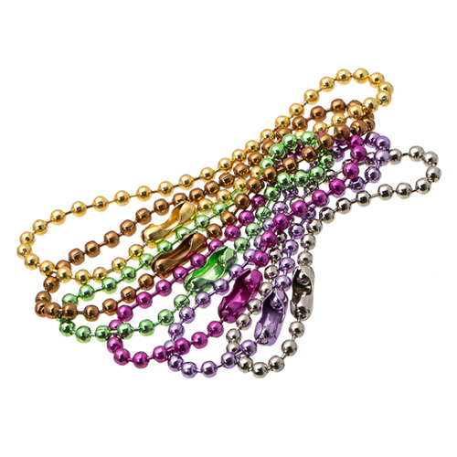 Hot Selling Fashion Mixed Colors 2.4mm To 12mm Metal Beaded Chains With Connector For DIY Pendant Jewelry Handbag