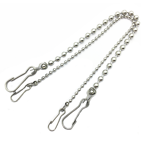 Factory Direct China Custom Metal Bead Link Beaded Ball Chain With 2 J Hooks