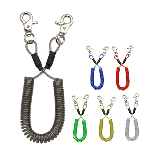 5colors Anti-lost Steel Tool Safety Spring Lanyard Quick Release Lobster Clips